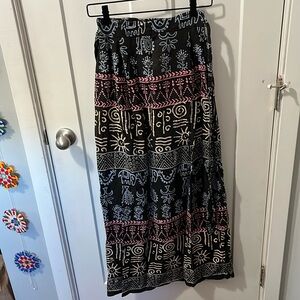 Printed Wrap Maxi Skirt